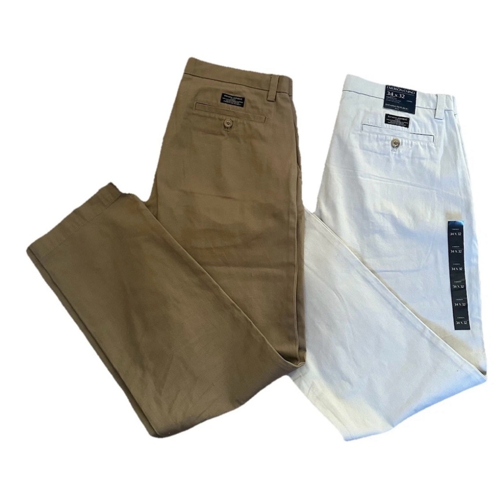 Lot Of 2 Banana Republic Emerson Straight Fit Pants Chino Rapid Movement 34X32